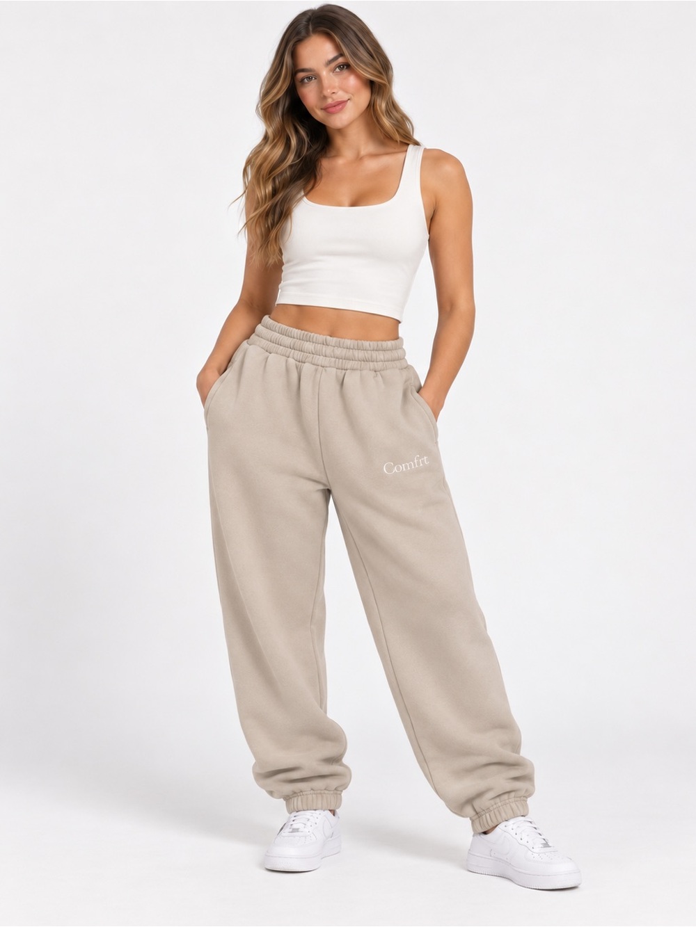 Comfrt Minimalist Sweatpants Cement XS NWOT Cozy Joggers